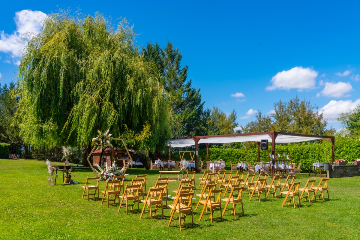 Wedding ceremony at Hilston Park estate