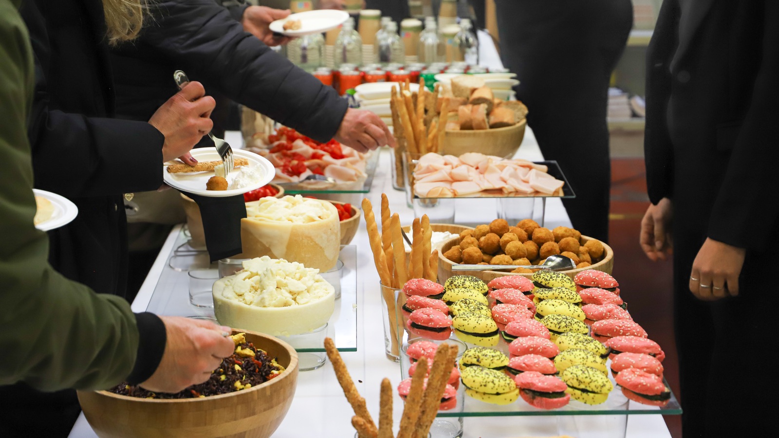 Catering buffet with a variety of food and snacks at Hilston Park